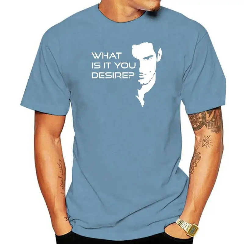 Футболка Lucifer Morningstars What Is It You Desire, новые модные необычные футболки для отдыха, Мужская модная трикотажная футболка для весны и осени
Футболка Lucifer Morningstars What Is It You Desire, новые модные необычные футболки для отдыха, Мужская модная трикотажная футболка для весны и осени