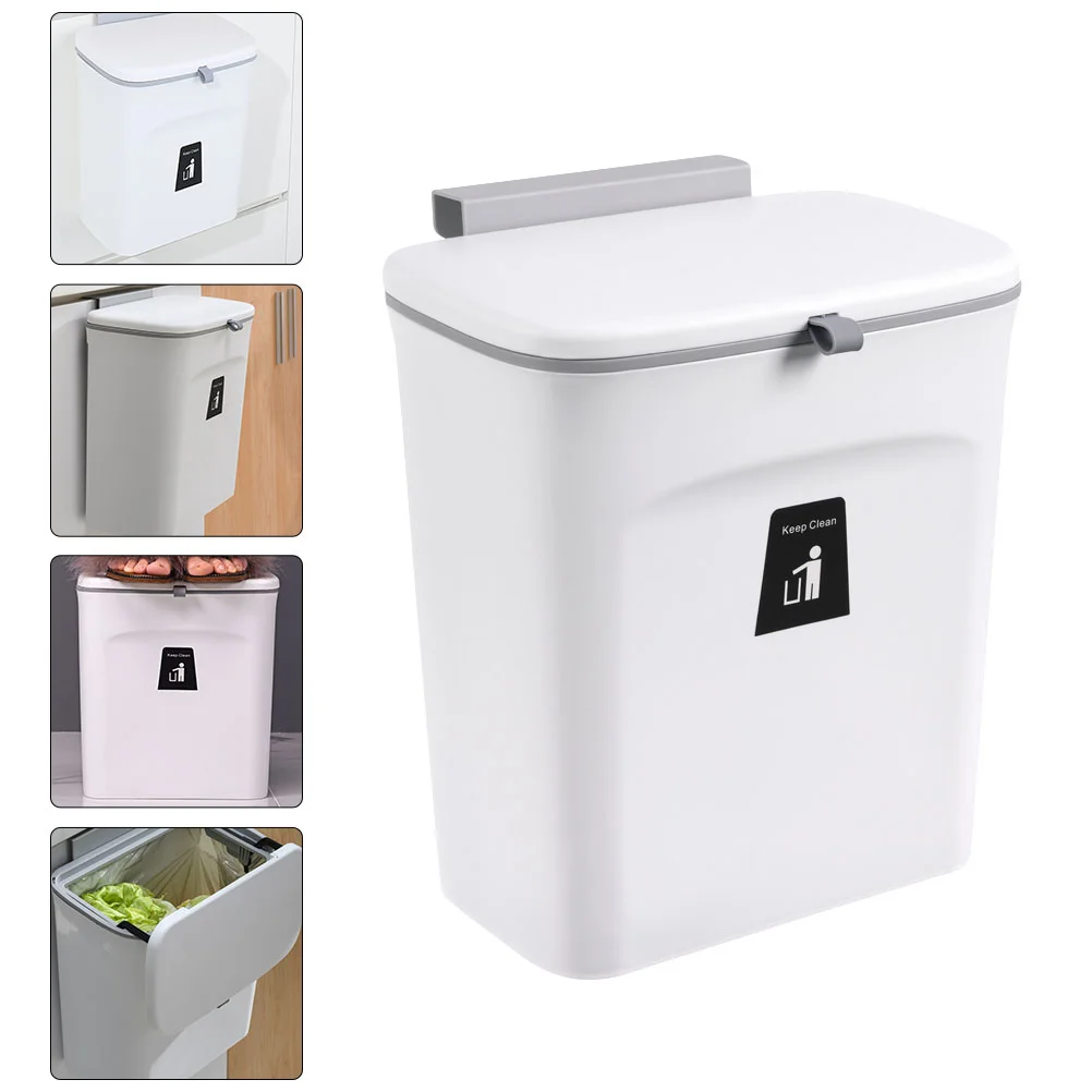 

Trash Can Bin Kitchen Garbage Waste Hanging Bathroom Container Lid Bucket Compost Sink Storage Basket Box Cabinet Wall Mountable