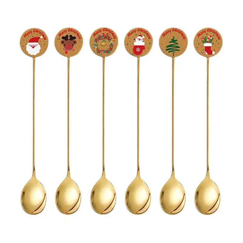 Рождественские ложки из нержавеющей стали, Рождественская ложка для перемешивания, 6 шт., Рождественская посуда, рождественские чайные ложк... 
Рождественские ложки из нержавеющей стали, Рождественская ложка для перемешивания, 6 шт., Рождественская посуда, рождественские чайные ложк...