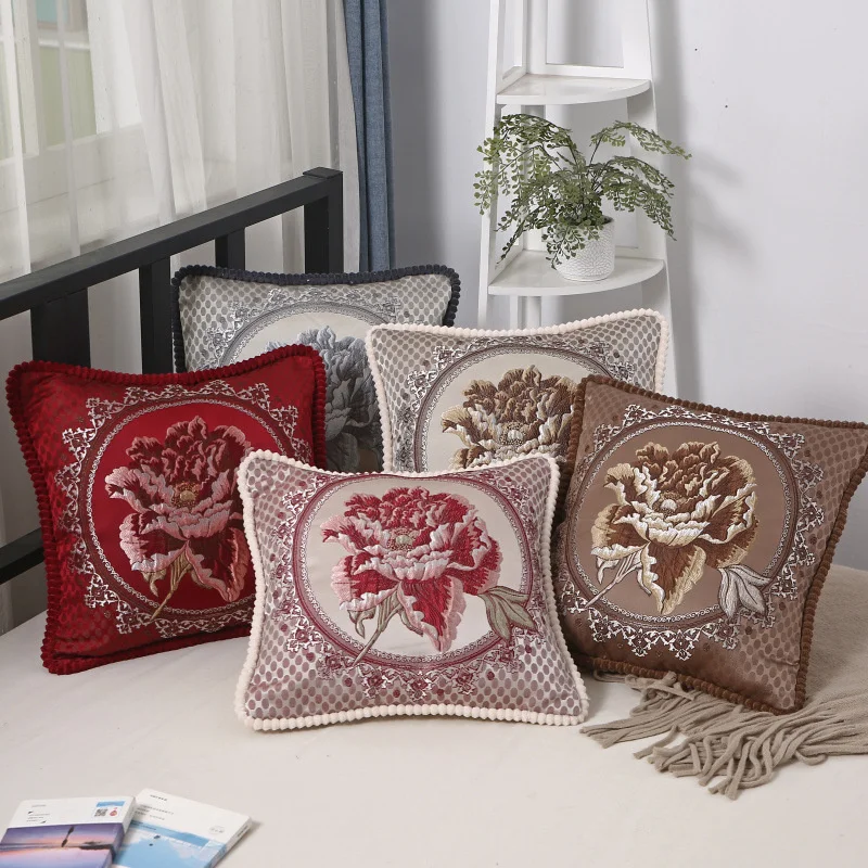 Jacquard Flower Cushion Pillowcase Retro European Style Living Room Sofa Backrest High Precision Embroidery Cushion Cover
Jacquard Flower Cushion Pillowcase Retro European Style Living Room Sofa Backrest High Precision Embroidery Cushion Cover