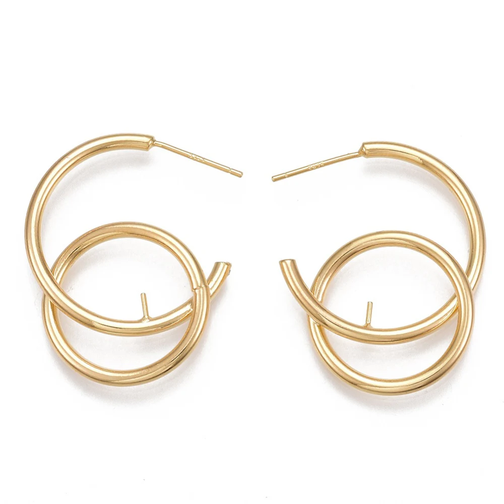 2-4pcs Brass Stud Earring Findings with 925 Sterling Silver Pins For Half Drilled Beads Nickel Free Real 18K Gold Plated
2-4pcs Brass Stud Earring Findings with 925 Sterling Silver Pins For Half Drilled Beads Nickel Free Real 18K Gold Plated