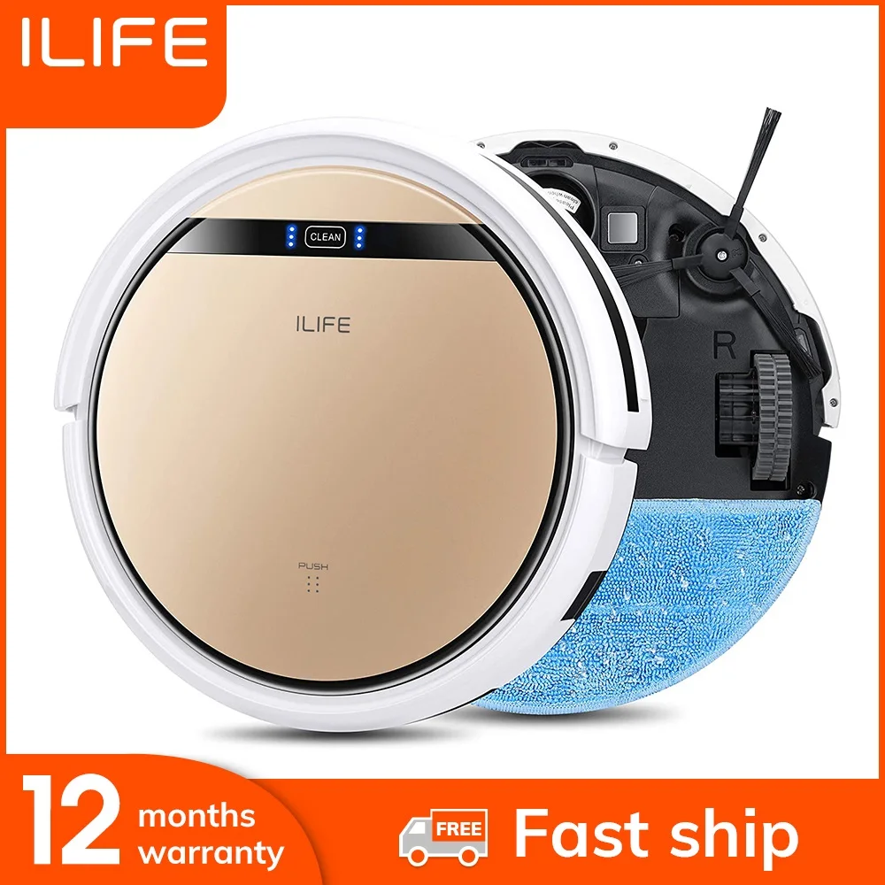 

Original ILIFE V5S Pro Robot Vacuum Cleaner Vacuum Wet Mopping Pet Hair and Hard Floor Automatic Powerful Suction Ultra Thin