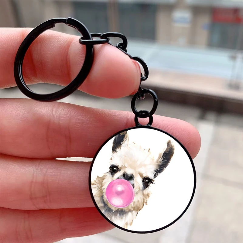 Fashion cute Llama with Bubble Gum Cool Motorcycle Backpack Chaveiro Keychain For Friend's Keyring Gifts Accessories
Fashion cute Llama with Bubble Gum Cool Motorcycle Backpack Chaveiro Keychain For Friend's Keyring Gifts Accessories