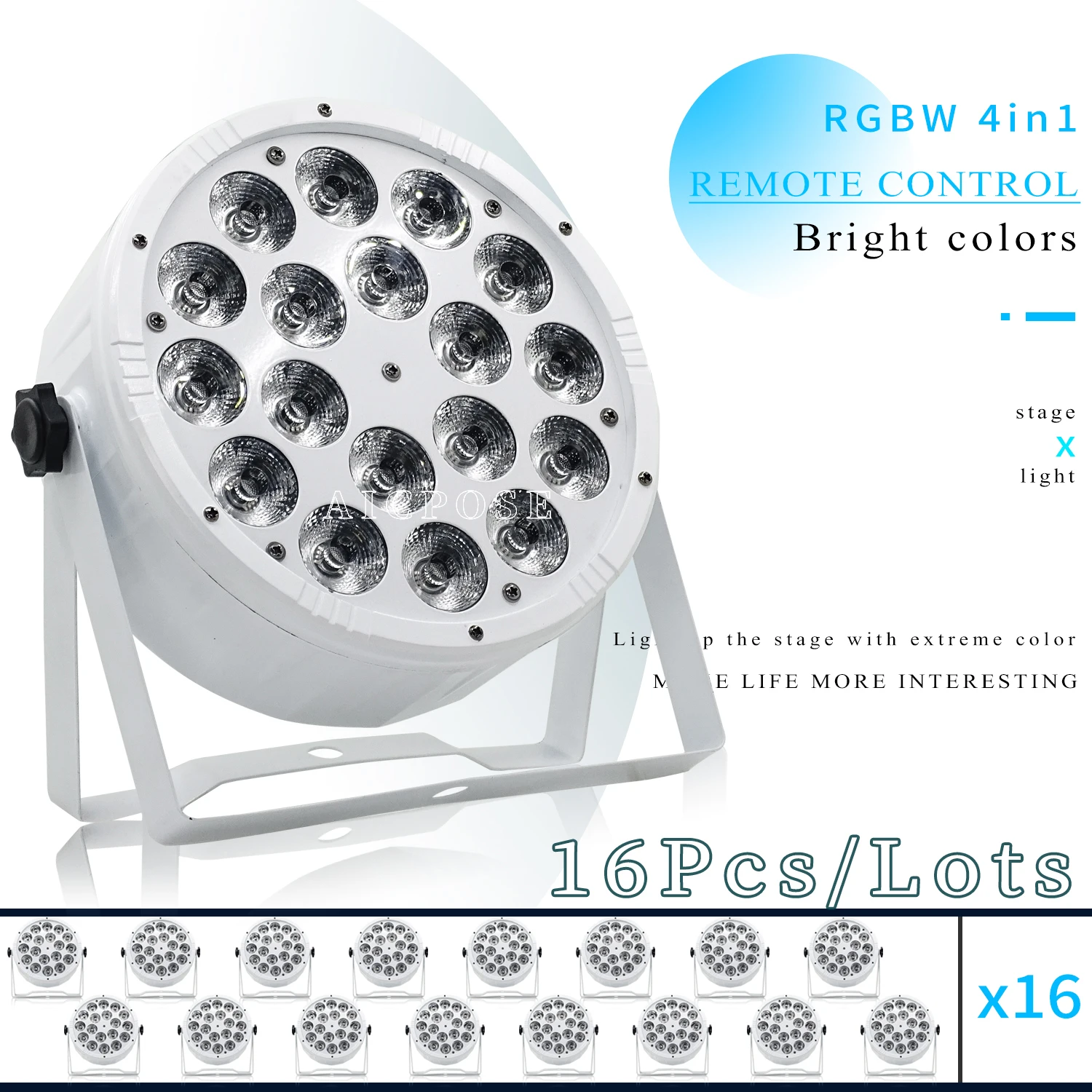 16Pcs/Lots White 18x12W full color par light, RGBW full color 4 in 1, wireless remote control, suitable for wedding, party
16Pcs/Lots White 18x12W full color par light, RGBW full color 4 in 1, wireless remote control, suitable for wedding, party