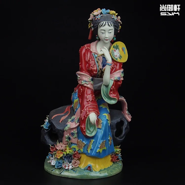 

Shiwan doll master of fine ancient characters of a dream of Red Mansions twelve beauties figure ceramic ornaments crafts
