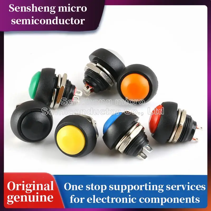 

100% New 12mm Waterproof Momentary ON/OFF Push Button Mini Round Switch 1A 250V