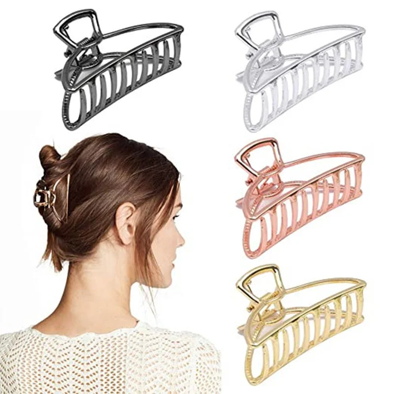 Women Girls Geometric Hair Claw Clamps Metal Hair Crab Moon Shape Hair Claw Clip Solid Color Hairpin Large Size Hair Accessories 
Women Girls Geometric Hair Claw Clamps Metal Hair Crab Moon Shape Hair Claw Clip Solid Color Hairpin Large Size Hair Accessories