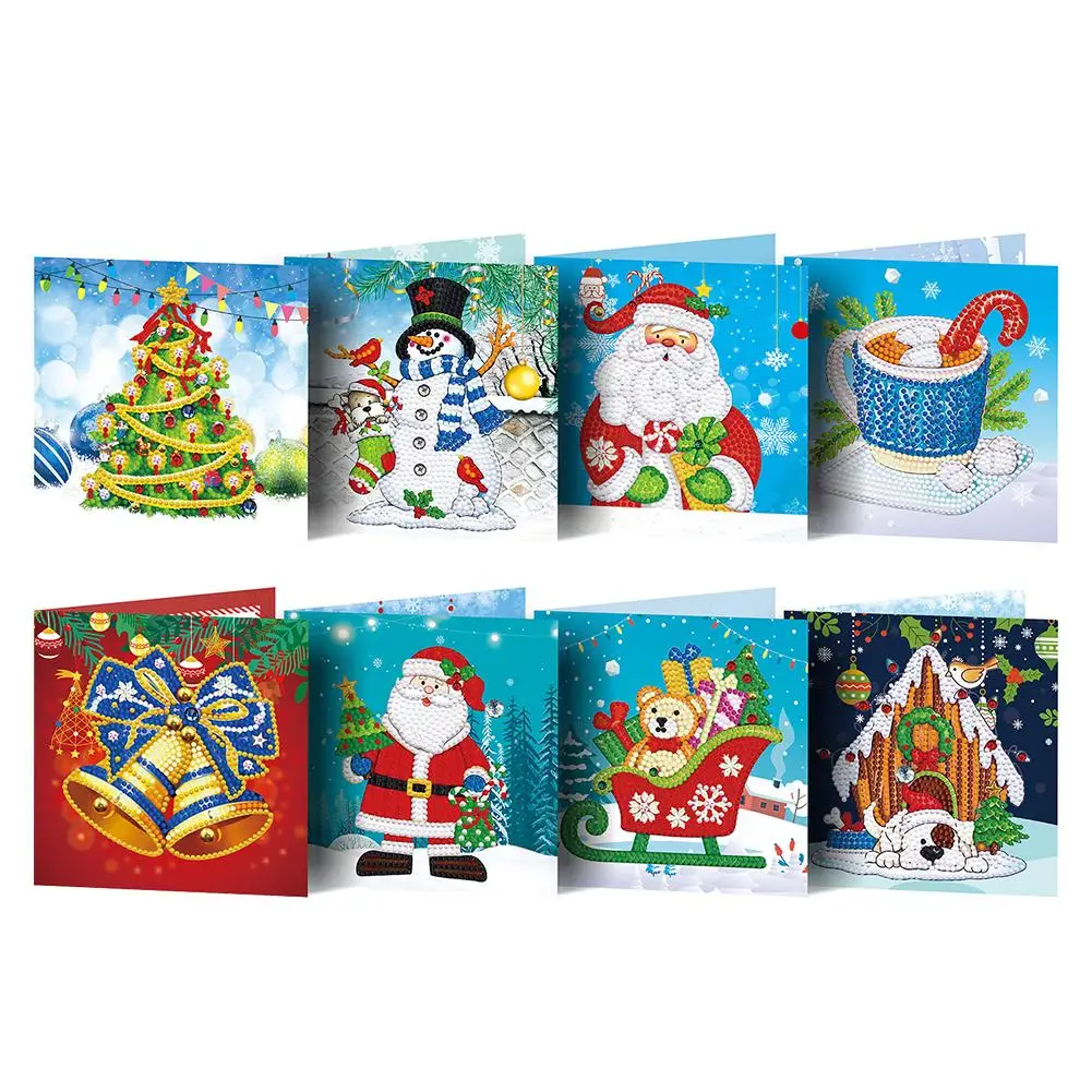8pcs DIY Diamond Painting Kits Special Drill Christmas Card Mosaic 3D Rhinestone Greeting Cards Craft for New Year Birthday Gift
8pcs DIY Diamond Painting Kits Special Drill Christmas Card Mosaic 3D Rhinestone Greeting Cards Craft for New Year Birthday Gift
