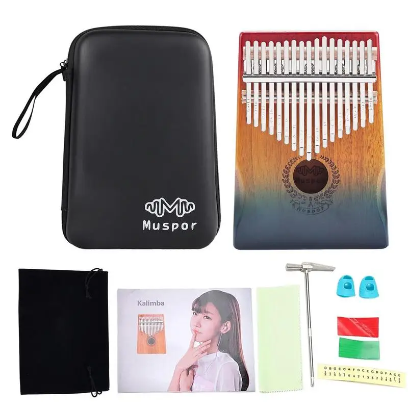 Пальчиковое фортепиано с градиентом цвета красное дерево 17 клавиш Фортепиано включает мелодия и обучение для начинающих