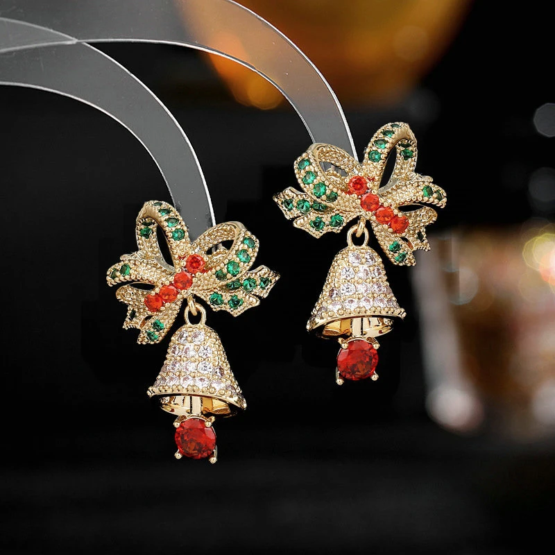 Christmas Earrings for Women 2022 Multicolor Cubic Zirconia Xmas Bell Earrings Charm Golden Christmas Gift
Christmas Earrings for Women 2022 Multicolor Cubic Zirconia Xmas Bell Earrings Charm Golden Christmas Gift