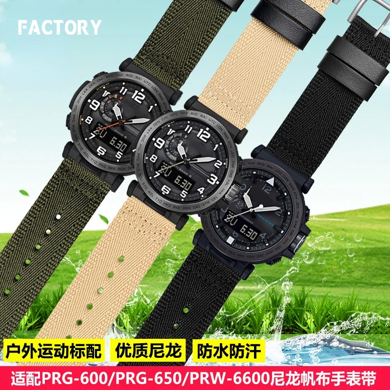 High Quality Nylon Watchband for Casio PRG-600YB-3/PRG-650/PRW-6600 Series Men's Nylon Canvas Watch Strap 24mm 
High Quality Nylon Watchband for Casio PRG-600YB-3/PRG-650/PRW-6600 Series Men's Nylon Canvas Watch Strap 24mm