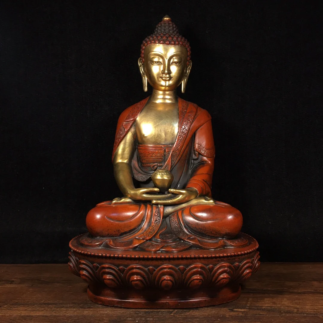12" Chinese Folk Collection Bronze Gilt real gold Shakyamuni lotus platform Sitting Buddha worship buddha Town house Exorcism
12" Chinese Folk Collection Bronze Gilt real gold Shakyamuni lotus platform Sitting Buddha worship buddha Town house Exorcism