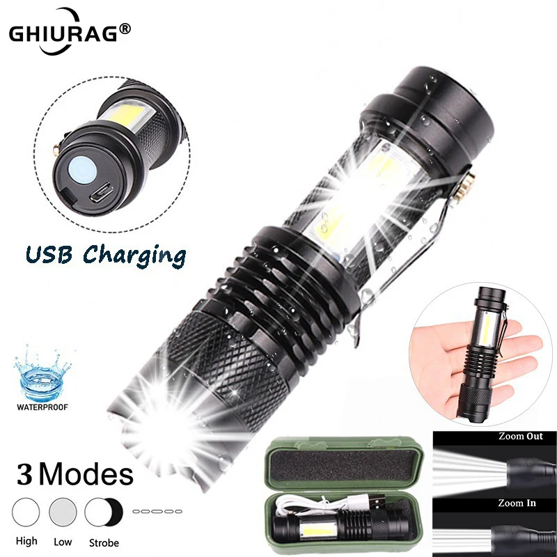 LED Flashlight Q5 Built in Battery Zoom Torch Lamp USB Rechargeable Flashlight COB Waterproof For Outdoor Camping Tactical
LED Flashlight Q5 Built in Battery Zoom Torch Lamp USB Rechargeable Flashlight COB Waterproof For Outdoor Camping Tactical