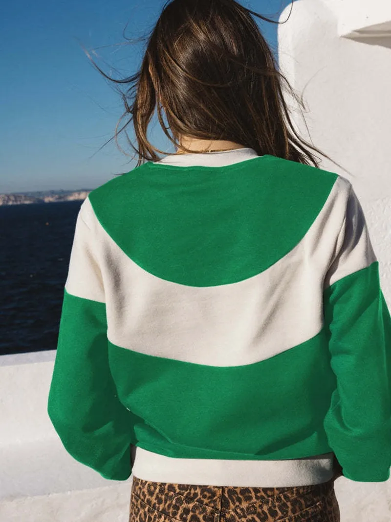 2023 Spring And Autumn New Women O-Neck Contrast Color Pullovers Fashion All-Match Loose Straight Casual Sweatshirt
2023 Spring And Autumn New Women O-Neck Contrast Color Pullovers Fashion All-Match Loose Straight Casual Sweatshirt