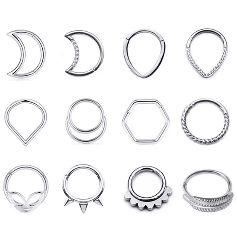 Moon WaterDrop Septum Helix Piercing CZ Hinged Clicker Segment Rings Teardrop Hoop Faux Daith Earrings 316L Stainless Steel 16G
Moon WaterDrop Septum Helix Piercing CZ Hinged Clicker Segment Rings Teardrop Hoop Faux Daith Earrings 316L Stainless Steel 16G