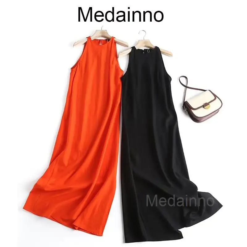 Medainno 2023 Spring Summer Fashion Women New Round Neck Sleeveless Vest Dress Solid Casual Simple Split Long Dress Female Chic
Medainno 2023 Spring Summer Fashion Women New Round Neck Sleeveless Vest Dress Solid Casual Simple Split Long Dress Female Chic