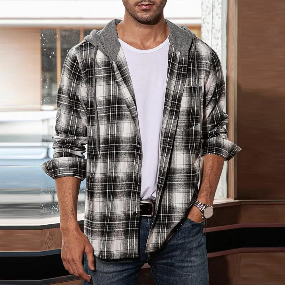 Hoodie Shirt Plaid Male Streetwear Relaxed Fit Single Breasted Coat Jacket Coat for Daily Wear
Hoodie Shirt Plaid Male Streetwear Relaxed Fit Single Breasted Coat Jacket Coat for Daily Wear
