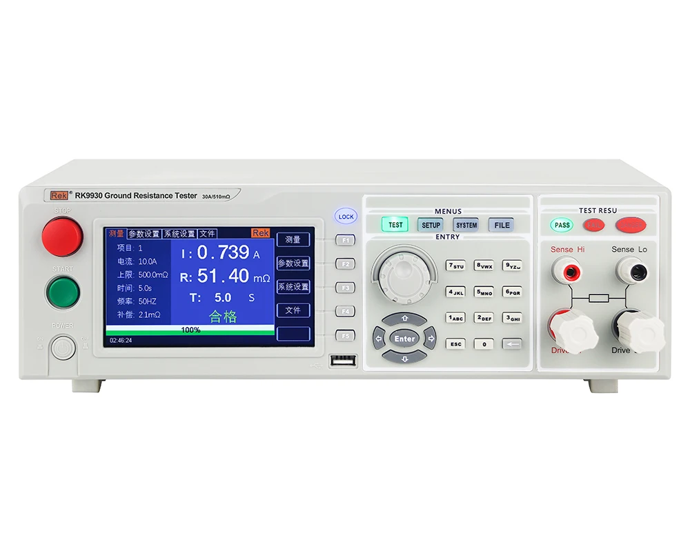 REK RK9930 510m Ohm 6V 5 Inch TFT LCD Electric Tools RS232C RS484 USB High Precision Digital Earth Ground Resistance Tester
REK RK9930 510m Ohm 6V 5 Inch TFT LCD Electric Tools RS232C RS484 USB High Precision Digital Earth Ground Resistance Tester