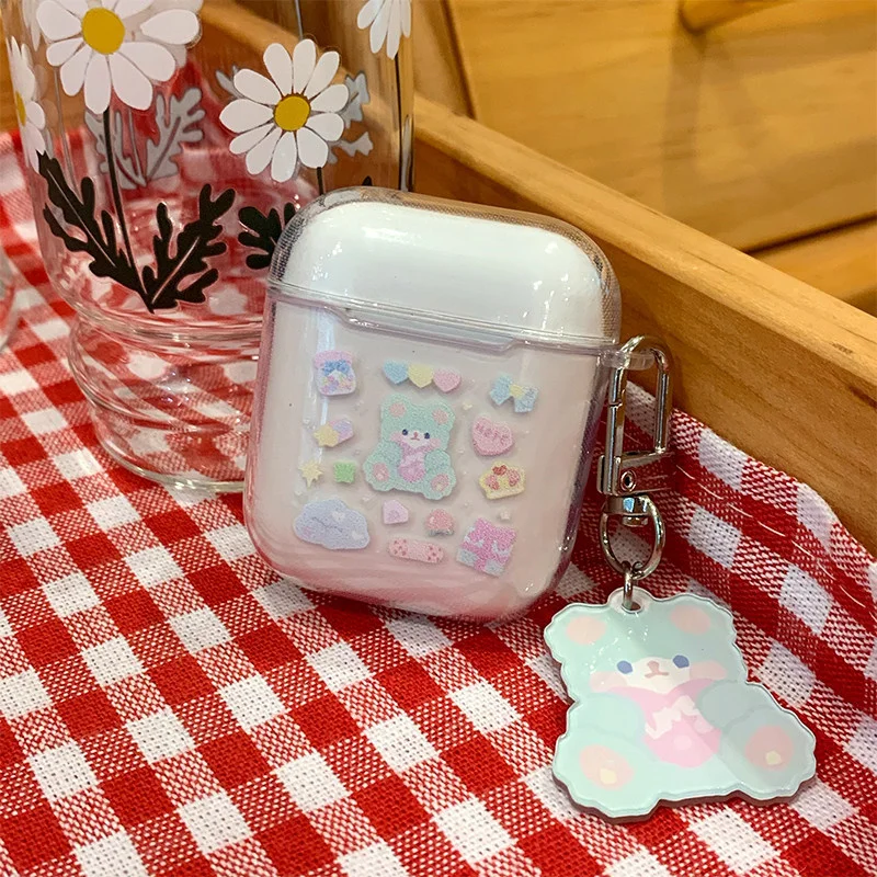 Wireless Bluetooth Earphone Case Transparent Cute Personality Illustration Little Bear Pendant For AirPods 1 2 Pro Earphone Case
Wireless Bluetooth Earphone Case Transparent Cute Personality Illustration Little Bear Pendant For AirPods 1 2 Pro Earphone Case