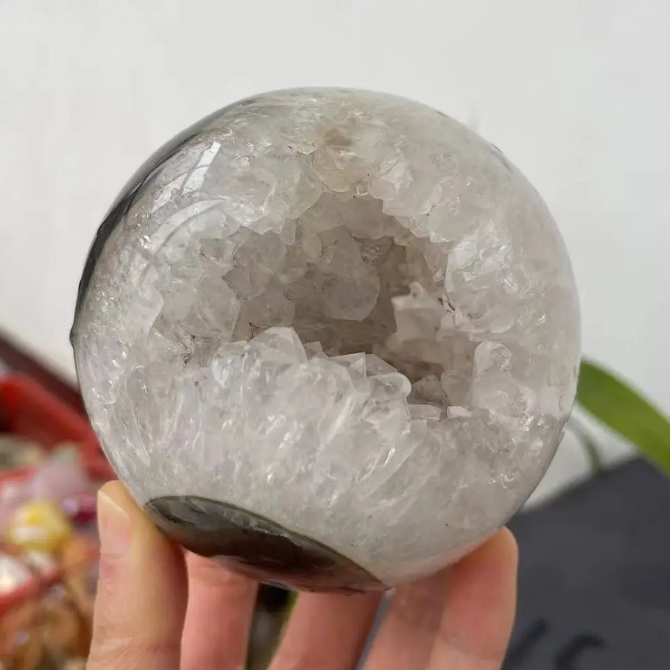 

90mm Natural Moss Ate Sphere Crystal Quartz Sphere Rock Mineral Reiki Healing