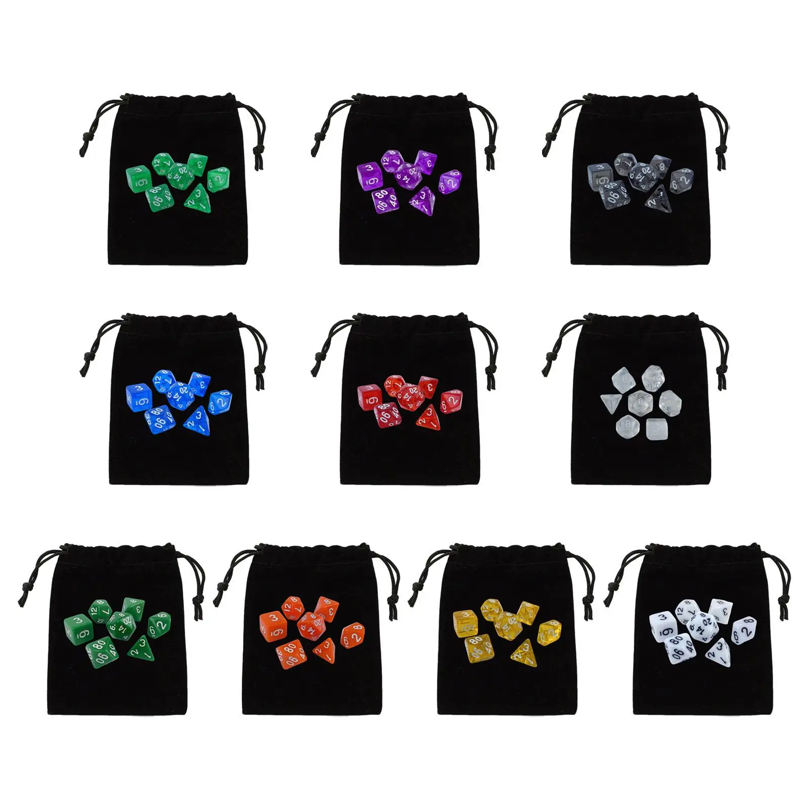 Acrylic Polyhedral Dices Role Playing Game Dices with Storage Bag for Party Games
Acrylic Polyhedral Dices Role Playing Game Dices with Storage Bag for Party Games