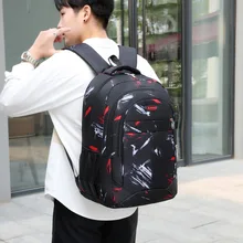 Boys Black Backpack Large Capacity Leisure Travel Bag College Student Bag Can Be Used As Laptop Bag High School Student Backpack