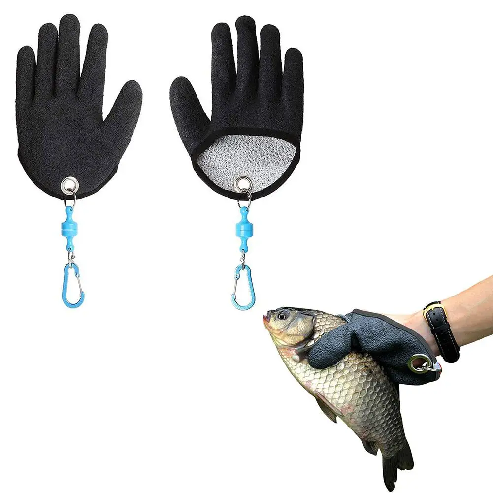 

Fishing Gloves With Magnet Release Winter Waterproof Anti-stab Anti-slip Fisherman Professional Catch Fish Gloves Hunting Glove