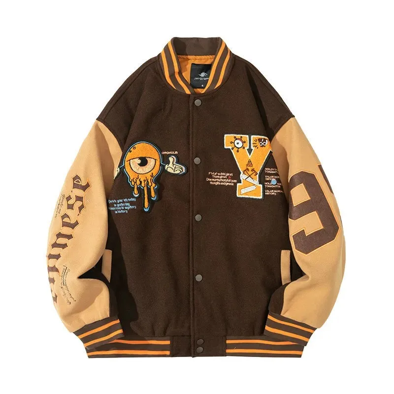 Бейсбольная куртка-бомбер Y Letter Varsity, мужская хлопковая Женская куртка большого размера, черная коричневая свободная Униформа хип-хоп для ун...
Бейсбольная куртка-бомбер Y Letter Varsity, мужская хлопковая Женская куртка большого размера, черная коричневая свободная Униформа хип-хоп для ун...