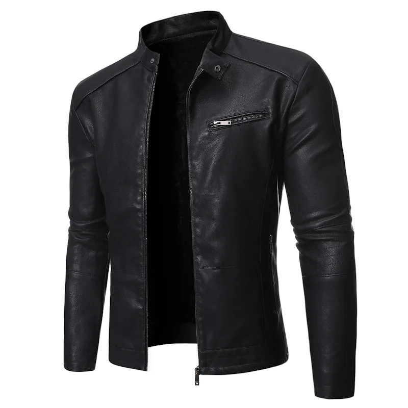 Fit Casual Fashion Autumn Collar Black Korean Jacket Leather Jacket Slim Men's Spring Motorcycle Long Sleeves Trend Stand Jacket
Fit Casual Fashion Autumn Collar Black Korean Jacket Leather Jacket Slim Men's Spring Motorcycle Long Sleeves Trend Stand Jacket