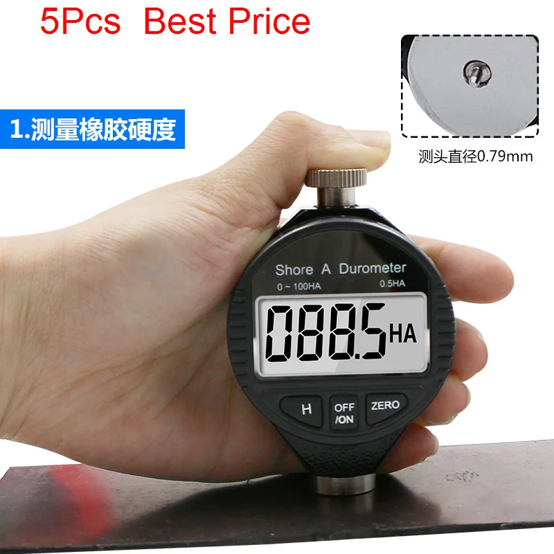 5Pcs/lot HA HD HC Digital Shore Durometer Sclerometer Rubber Hardness Tester Meter paragraph
5Pcs/lot HA HD HC Digital Shore Durometer Sclerometer Rubber Hardness Tester Meter paragraph
