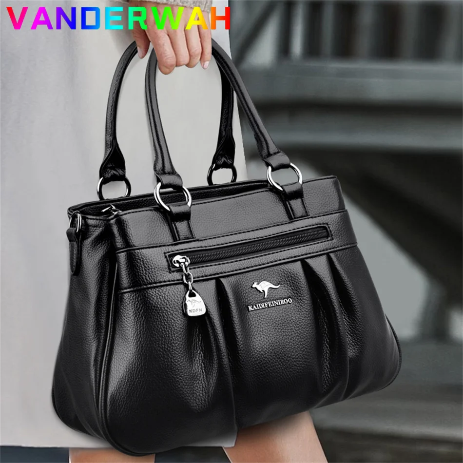 Quality Women's Leather Top Handle Bag Female Shoulder Crossbody Shopper Sac Bolsa Feminina Luxury Designer Lady Ruched Handbags
Quality Women's Leather Top Handle Bag Female Shoulder Crossbody Shopper Sac Bolsa Feminina Luxury Designer Lady Ruched Handbags