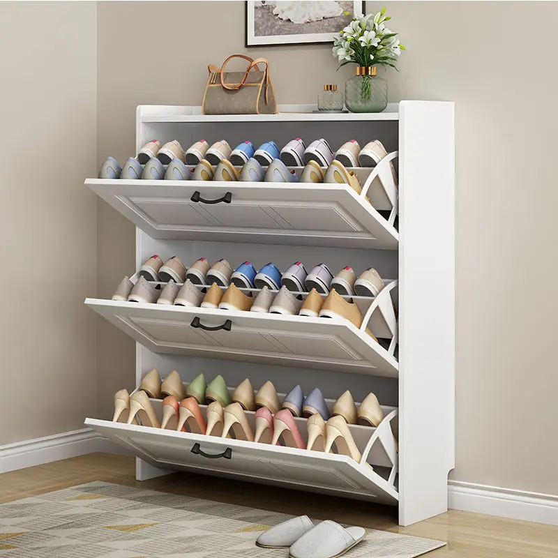 Shoe Cabinets Household Door Storage Ultra-Thin 17Cm Shoe Organizer Shoerack Large Space Solid Wood Shoe Rack 
Shoe Cabinets Household Door Storage Ultra-Thin 17Cm Shoe Organizer Shoerack Large Space Solid Wood Shoe Rack