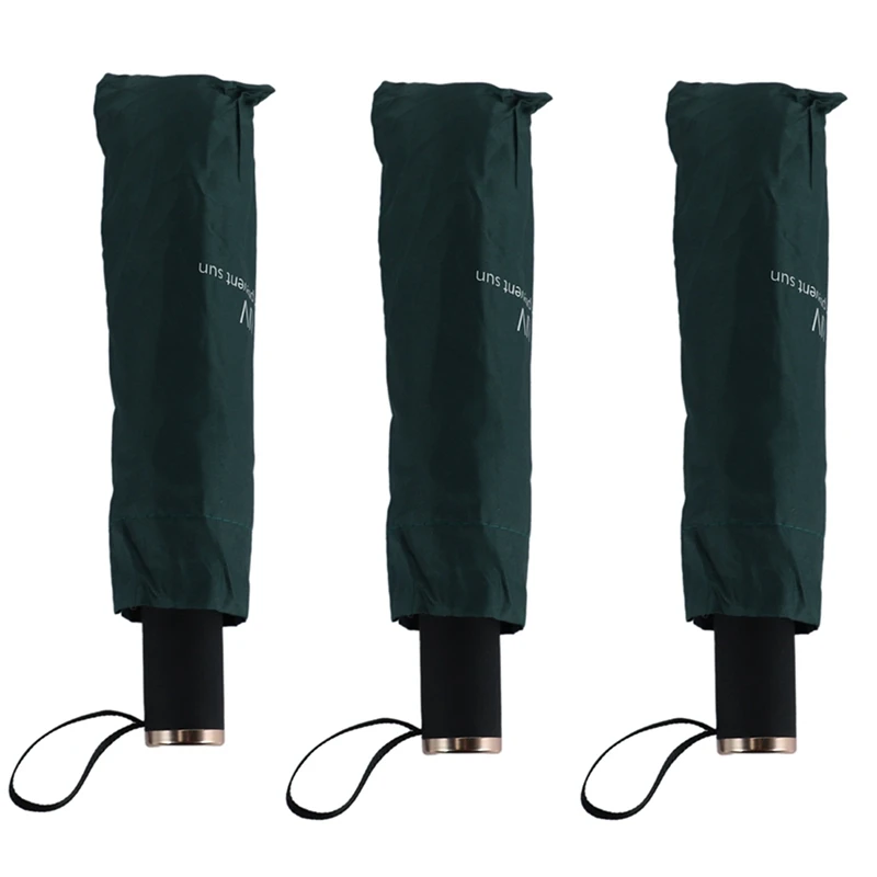 3X UV Clear Umbrella Three Fold Thickened Black Glue Sunscreen Sun Umbrella Nine Plywood Parasol Green 
3X UV Clear Umbrella Three Fold Thickened Black Glue Sunscreen Sun Umbrella Nine Plywood Parasol Green