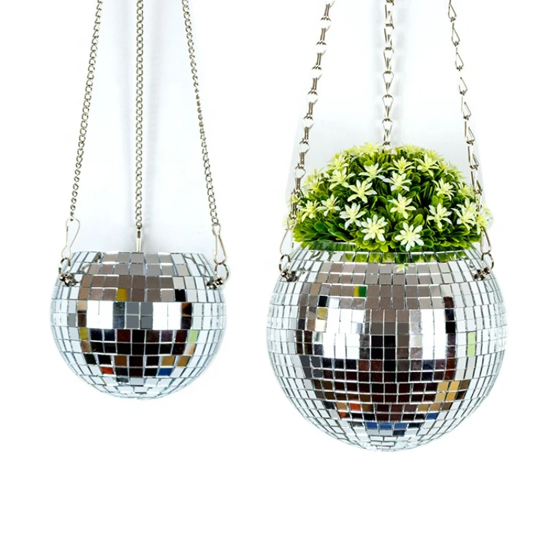 Christmas Decor Disco Ball Wall Hanging Planter Pot Rope Hanging Flower pots Balcony Home Decor Container
Christmas Decor Disco Ball Wall Hanging Planter Pot Rope Hanging Flower pots Balcony Home Decor Container