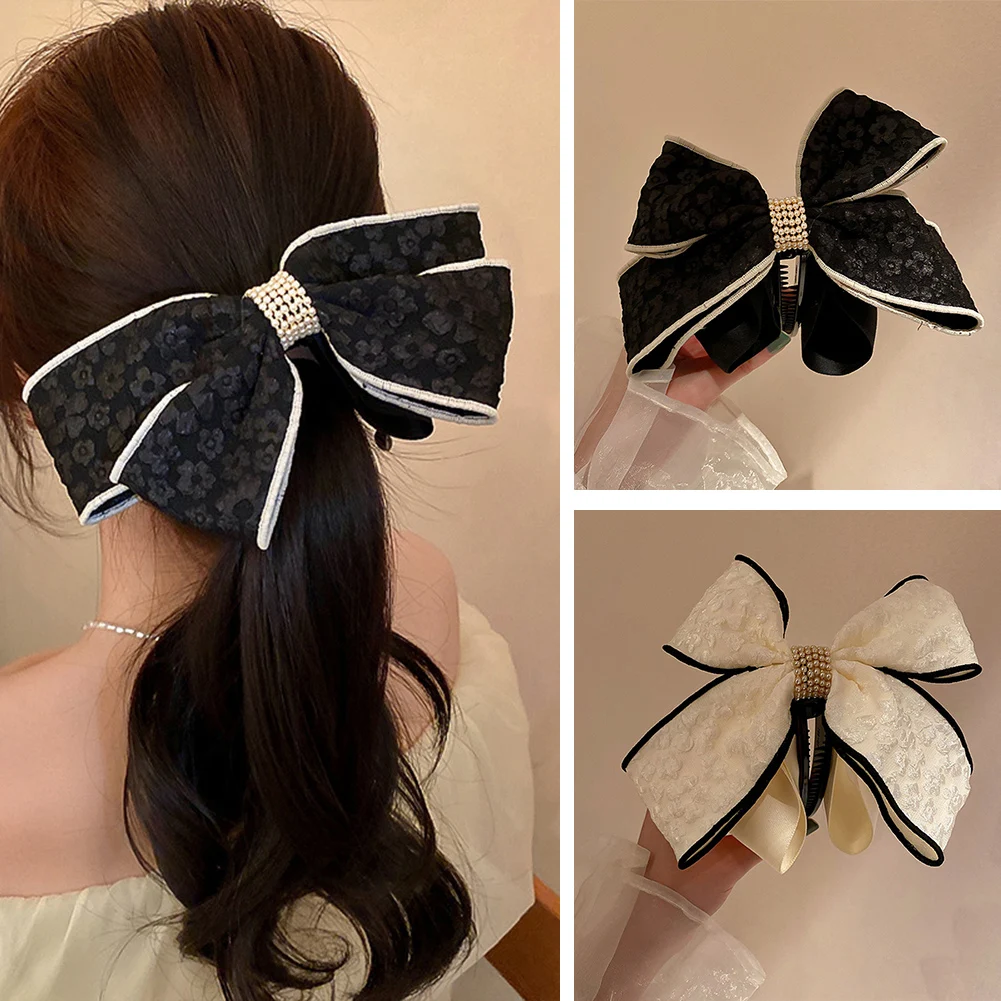 Korea Style Sweet Hairpin Cute Ribbon Bow Imitation Pearl Banana Hair Clip Women Fashion Hair Accessories
Korea Style Sweet Hairpin Cute Ribbon Bow Imitation Pearl Banana Hair Clip Women Fashion Hair Accessories