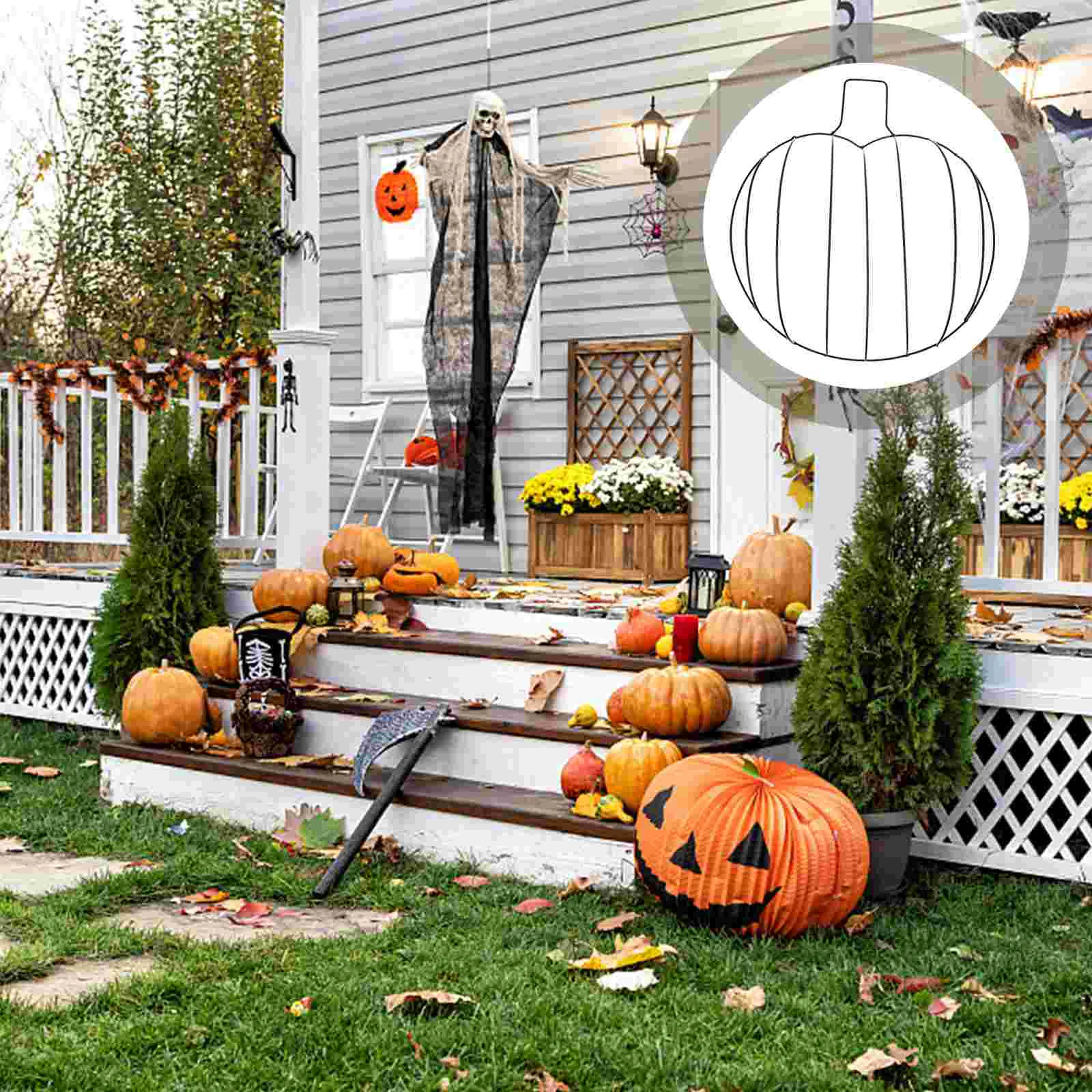 Wreath Pumpkin Shaped Loop Door Hanging Metal Frame DIY Garland Iron Halloween Decoration Craft Design
Wreath Pumpkin Shaped Loop Door Hanging Metal Frame DIY Garland Iron Halloween Decoration Craft Design