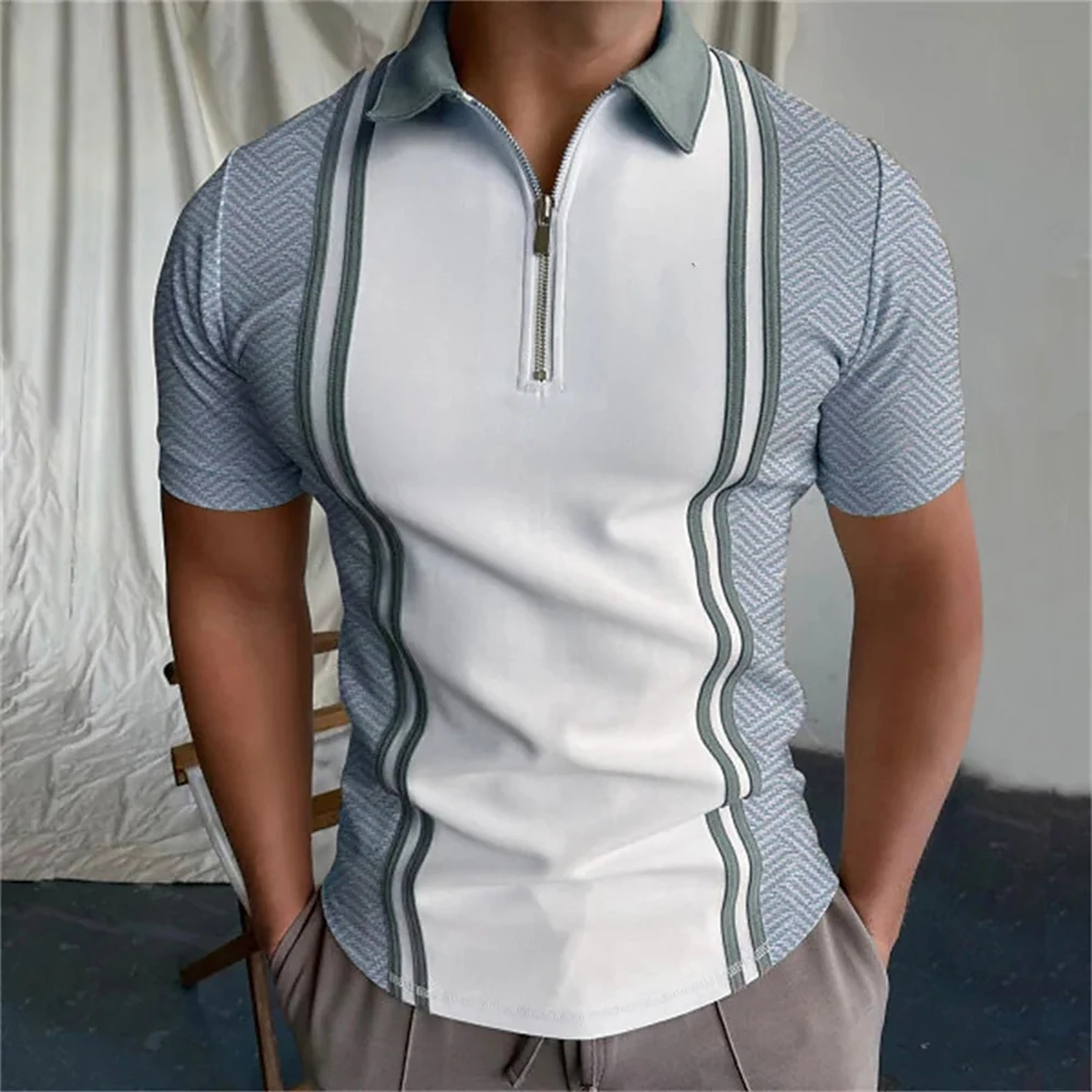Summer Men's Short Sleeve Slim Figure Breathable Polo Shirt Zip Collar Casual Golf Dress Slim Lapel Zipper Tee Pullover Tops A5
Summer Men's Short Sleeve Slim Figure Breathable Polo Shirt Zip Collar Casual Golf Dress Slim Lapel Zipper Tee Pullover Tops A5