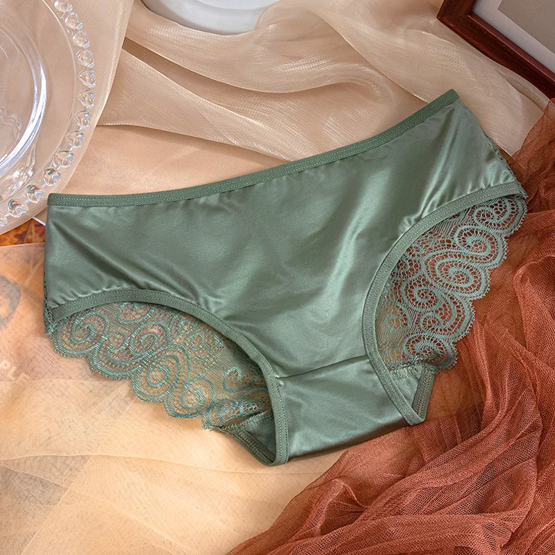 Women's Panties Lace Underwear Seamless Satin Silk Ladies Briefs Solid Color Mid Waist Woman Briefs Lingerie Underpants
Women's Panties Lace Underwear Seamless Satin Silk Ladies Briefs Solid Color Mid Waist Woman Briefs Lingerie Underpants