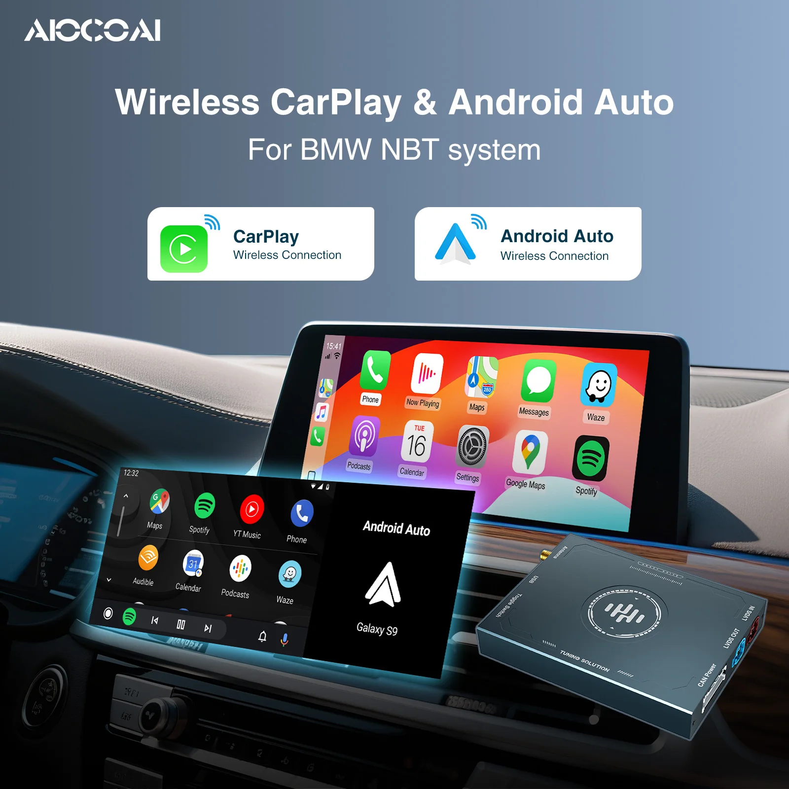 Беспроводной CarPlay Android Auto MMI Prime для BMW NBT F30 F20 F10 F11 F32 F15 F16 F25 F26 F18 MINI F56
Беспроводной CarPlay Android Auto MMI Prime для BMW NBT F30 F20 F10 F11 F32 F15 F16 F25 F26 F18 MINI F56