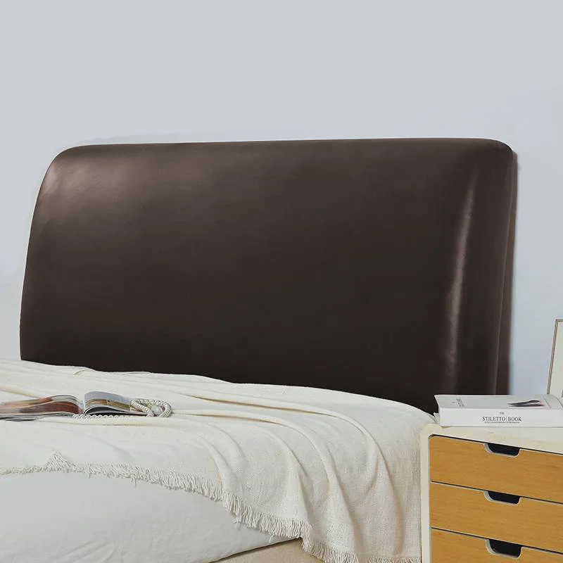 

Dustproof elastic PU leather bed head cover solid color waterproof headboard cover 1.5m1.8m 2.0m Bedside Protector cover