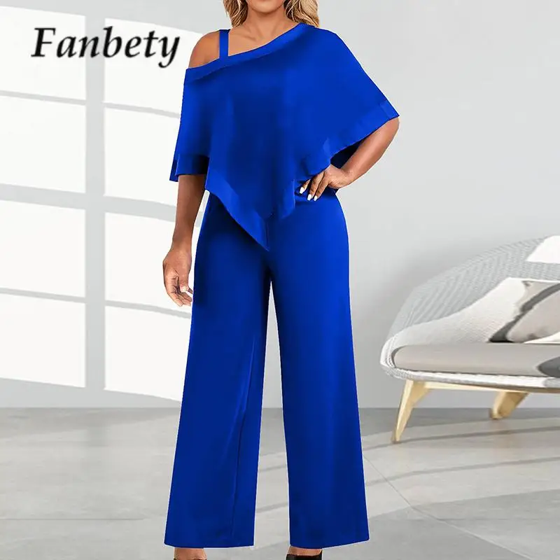 Fashion Solid Color Irregular Elegant Romper Women Off Shoulder Slash Neck Jumpsuit Summer Ladies Shawl Straight One Piece Pants
Fashion Solid Color Irregular Elegant Romper Women Off Shoulder Slash Neck Jumpsuit Summer Ladies Shawl Straight One Piece Pants