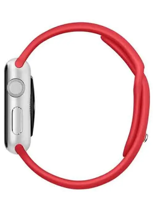 Силиконовый ремешок для умных часов Apple Watch series 1-7 SE 42-45 mm алый | Бесплатная