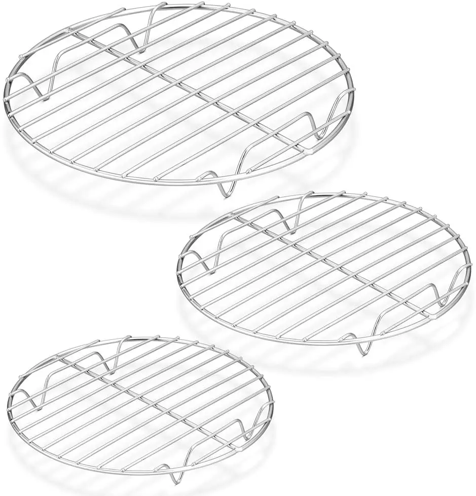 round cooking rack 3 pcs 7" 9" 10" baking cooling steaming grilling rack stainless steel fits air fryer stockpot pressure cooker
round cooking rack 3 pcs 7" 9" 10" baking cooling steaming grilling rack stainless steel fits air fryer stockpot pressure cooker