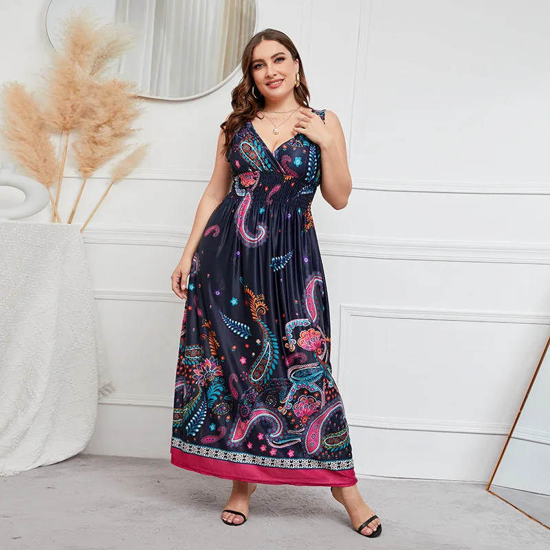 Plus Size 5XL for Women Dress Sweet style Sleeveless V-neck Knitting Clothing 2023 A-line skirt pleats Evening Party Dresses
Plus Size 5XL for Women Dress Sweet style Sleeveless V-neck Knitting Clothing 2023 A-line skirt pleats Evening Party Dresses