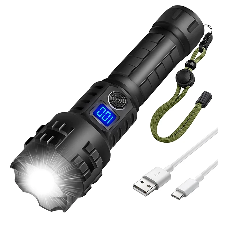 Super Bright Flashlight Rechargeable,Powerful Handheld Flashlights Waterproof Pocket Flashlight For Camping, Emergency
Super Bright Flashlight Rechargeable,Powerful Handheld Flashlights Waterproof Pocket Flashlight For Camping, Emergency