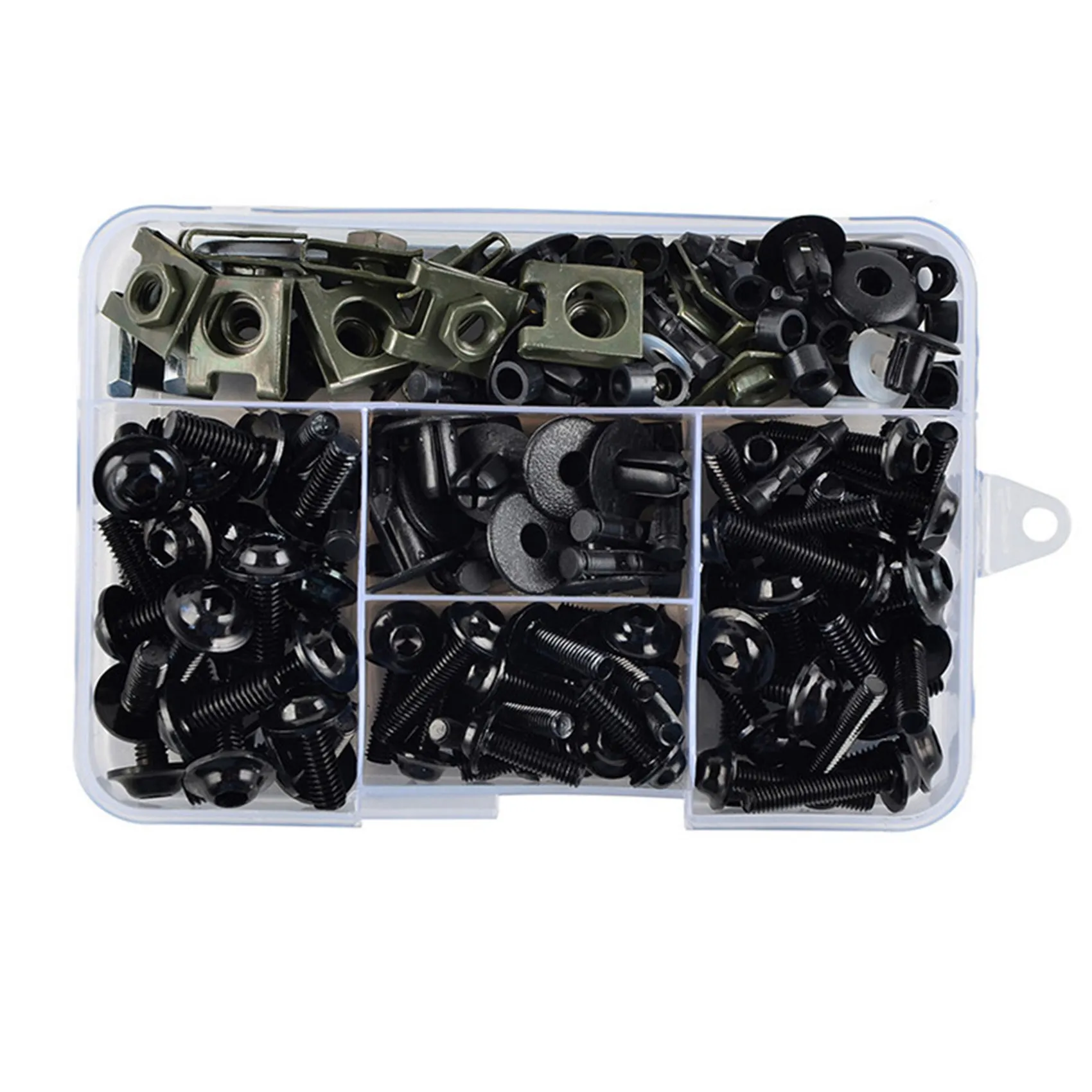 195PCS Motorcycle Fairing Bolt Screw Nut Kit Bodywork Screws Motorcycle Universal Kit Black
195PCS Motorcycle Fairing Bolt Screw Nut Kit Bodywork Screws Motorcycle Universal Kit Black