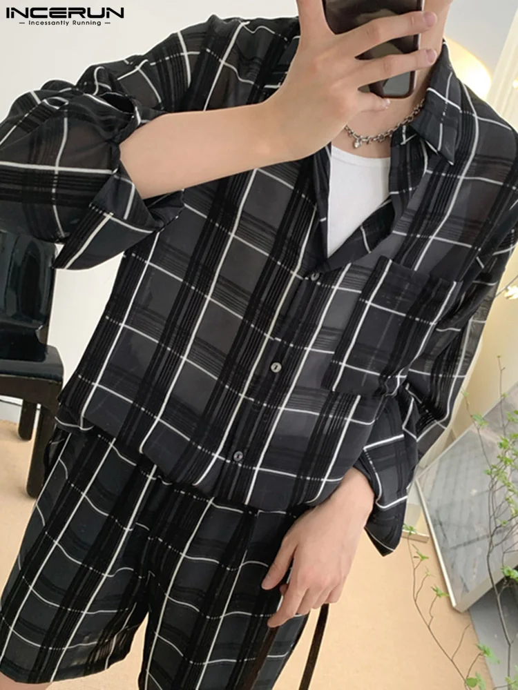 INCERUN Tops 2022 Handsome New Men Stylish Plaid Blouse Casual Well Fitting Male See-through Long Sleeve Thin Lapel Shirts S-5XL
INCERUN Tops 2022 Handsome New Men Stylish Plaid Blouse Casual Well Fitting Male See-through Long Sleeve Thin Lapel Shirts S-5XL