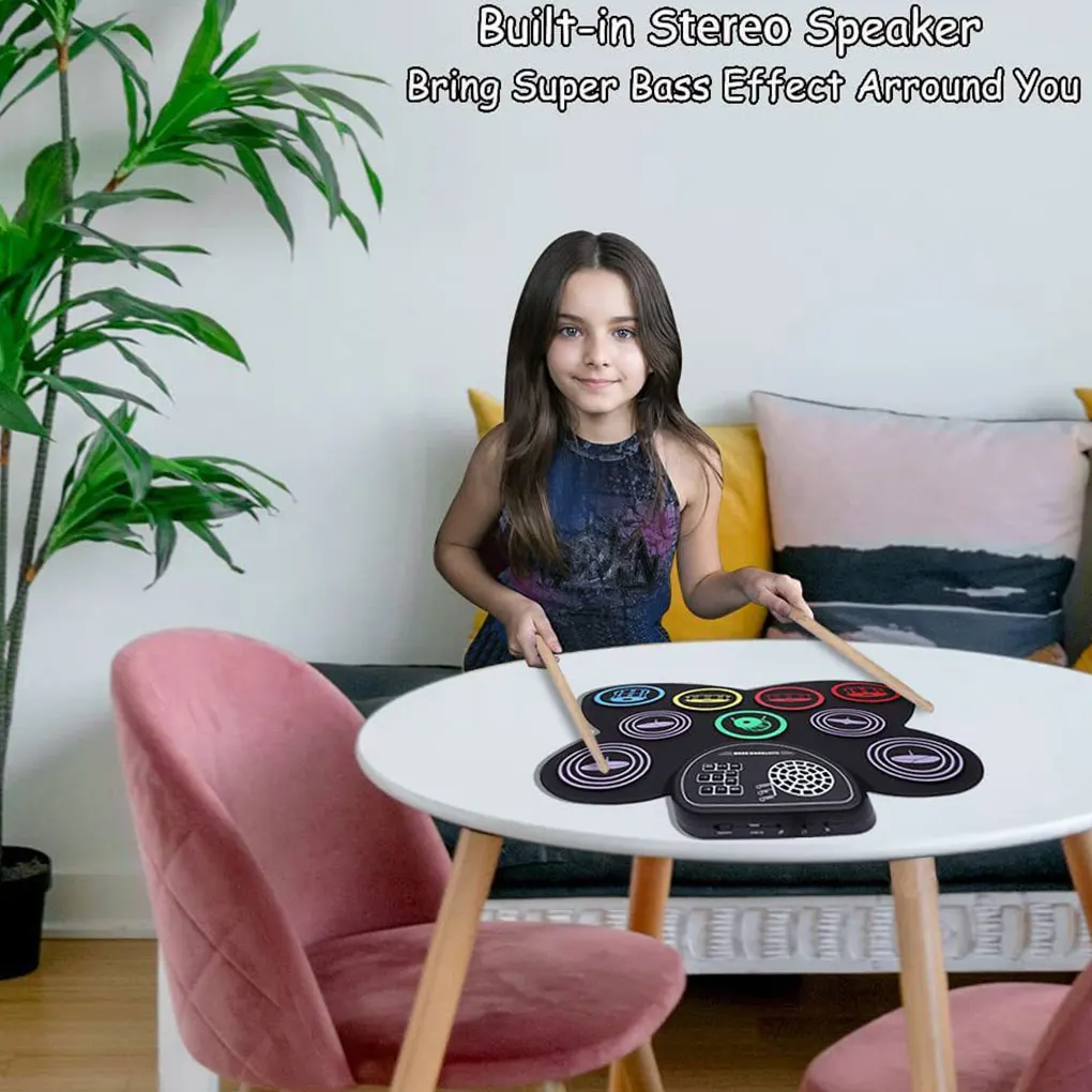 Childrens Christmas Gift Colored Electronic Drum Set With Horn And Earphone Socket Allows To Enjoy Colorful (with speak 
Childrens Christmas Gift Colored Electronic Drum Set With Horn And Earphone Socket Allows To Enjoy Colorful (with speak