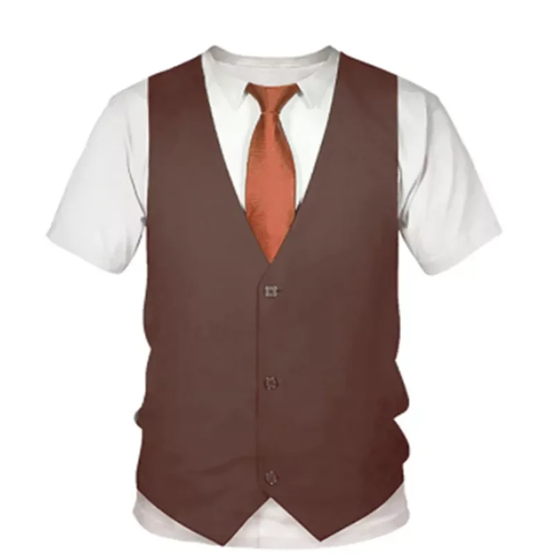 NEW IN fake suit 3D T-shirt bow tie 3D printed T-shirt men's summer fashion short-sleeved streetwear fake suit vest T-shirt
NEW IN fake suit 3D T-shirt bow tie 3D printed T-shirt men's summer fashion short-sleeved streetwear fake suit vest T-shirt