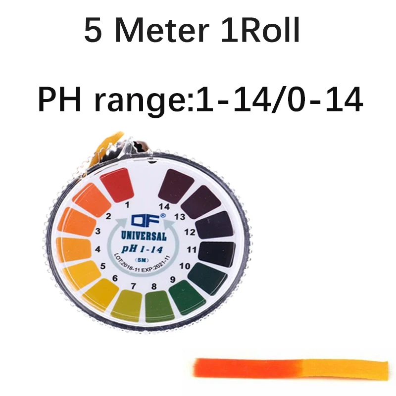 1Pc 5M Alkaline Acid Indicator Meter Test Paper Roll 0-14 1-14 PH Meters For Water Urine Saliva Soil Litmus Accurate Measuring
1Pc 5M Alkaline Acid Indicator Meter Test Paper Roll 0-14 1-14 PH Meters For Water Urine Saliva Soil Litmus Accurate Measuring